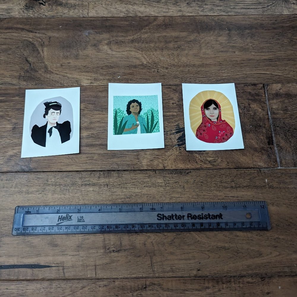 3 revolutionary women prints - Yousafzai Goldman Huerta 4"x3"